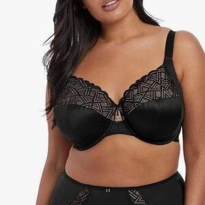 Elomi Lydia Plunge Black Lace Bra UK36G